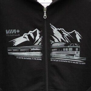 HTF VIA Rail Hoodie VIA Dome Car Men's Size Small Full Zip Hoodie BNWT Redwood🍁